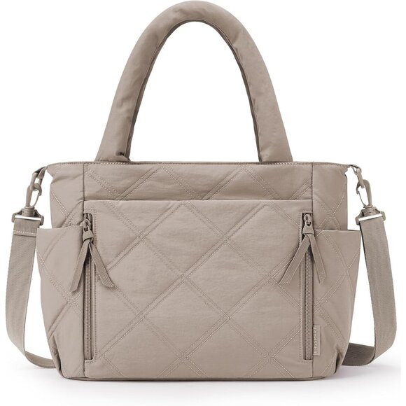 Versatile Quilted Tote Bag - Fits 15.6'' Laptop, 6 Pockets for Easy Storage - Picture 1 of 7